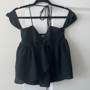 Urban Outfitters Black Off the Shoulder Halter top size:S